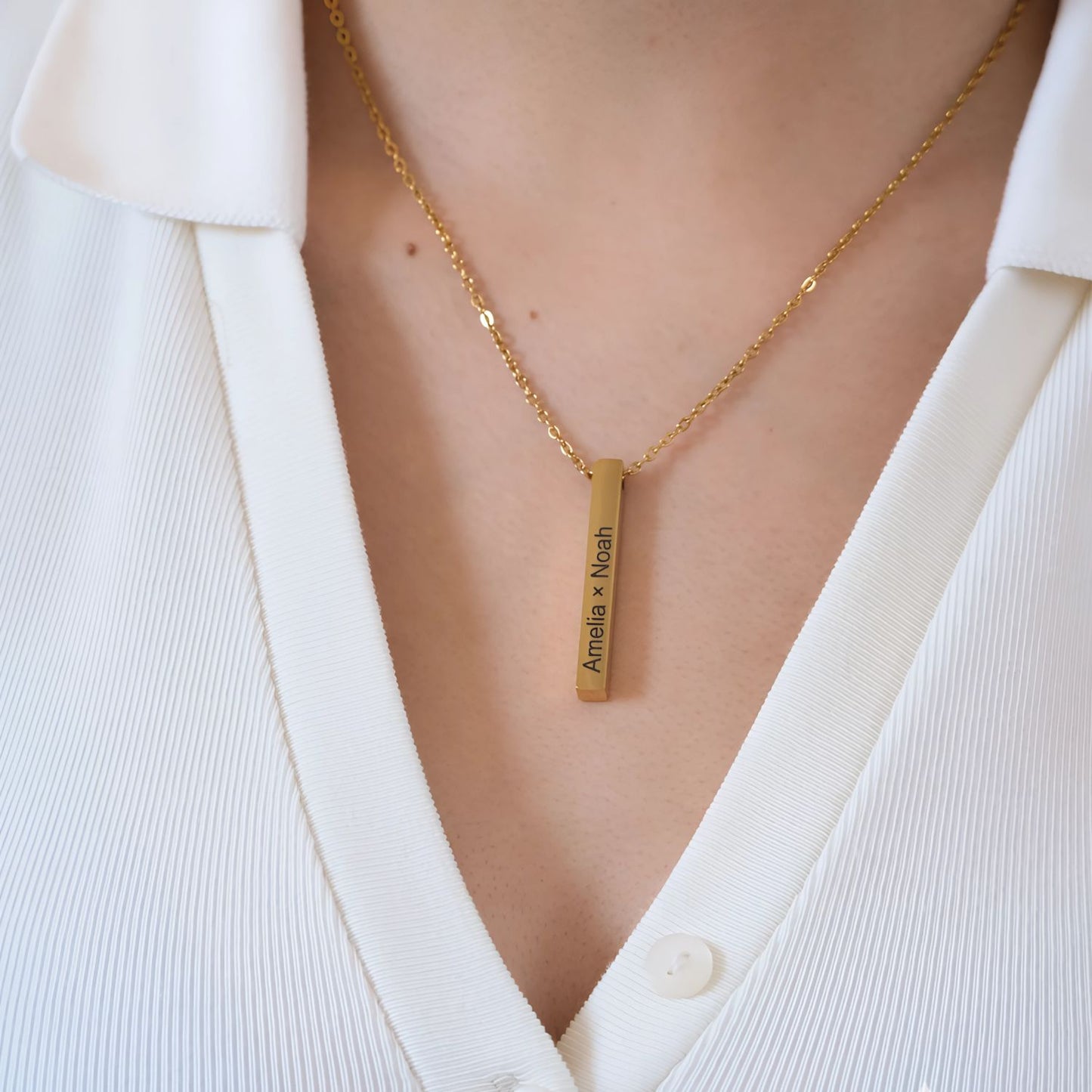 Ketting Bar met Gravure  – Draag Je Dierbare Altijd Bij Je