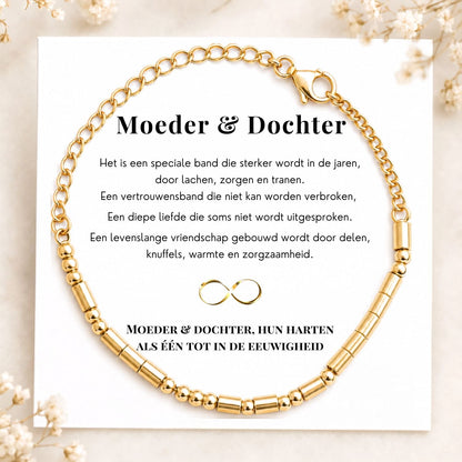 Morse Code Armbanden Set voor Moeder & Dochter - I LOVE YOU