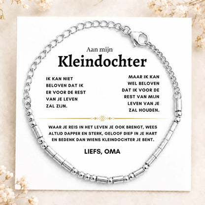 Morse code armband - Aan mijn Kleindochter - 'I LOVE YOU'