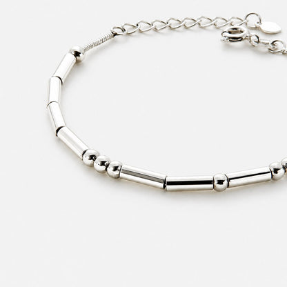 Morse Code Armbanden Set Moeder & Dochter - 2x Zilver