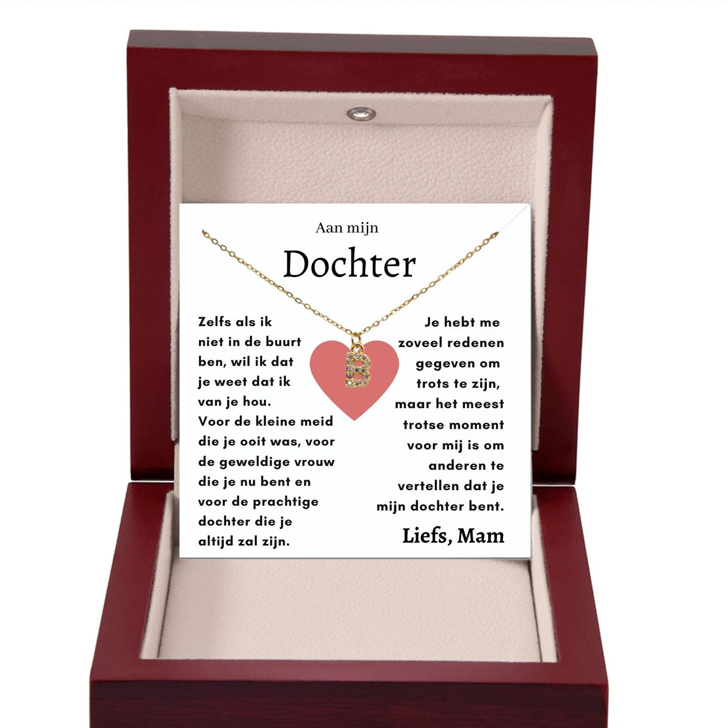 Aan mijn Dochter - Initiaal Halsketting Goud
