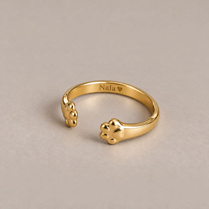 Pootafdruk Ring – Verstelbaar, Edelstaal | Voor Dierenliefhebbers