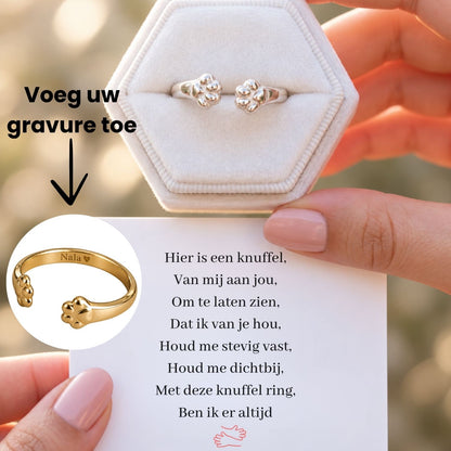Pootafdruk Ring – Verstelbaar, Edelstaal | Voor Dierenliefhebbers