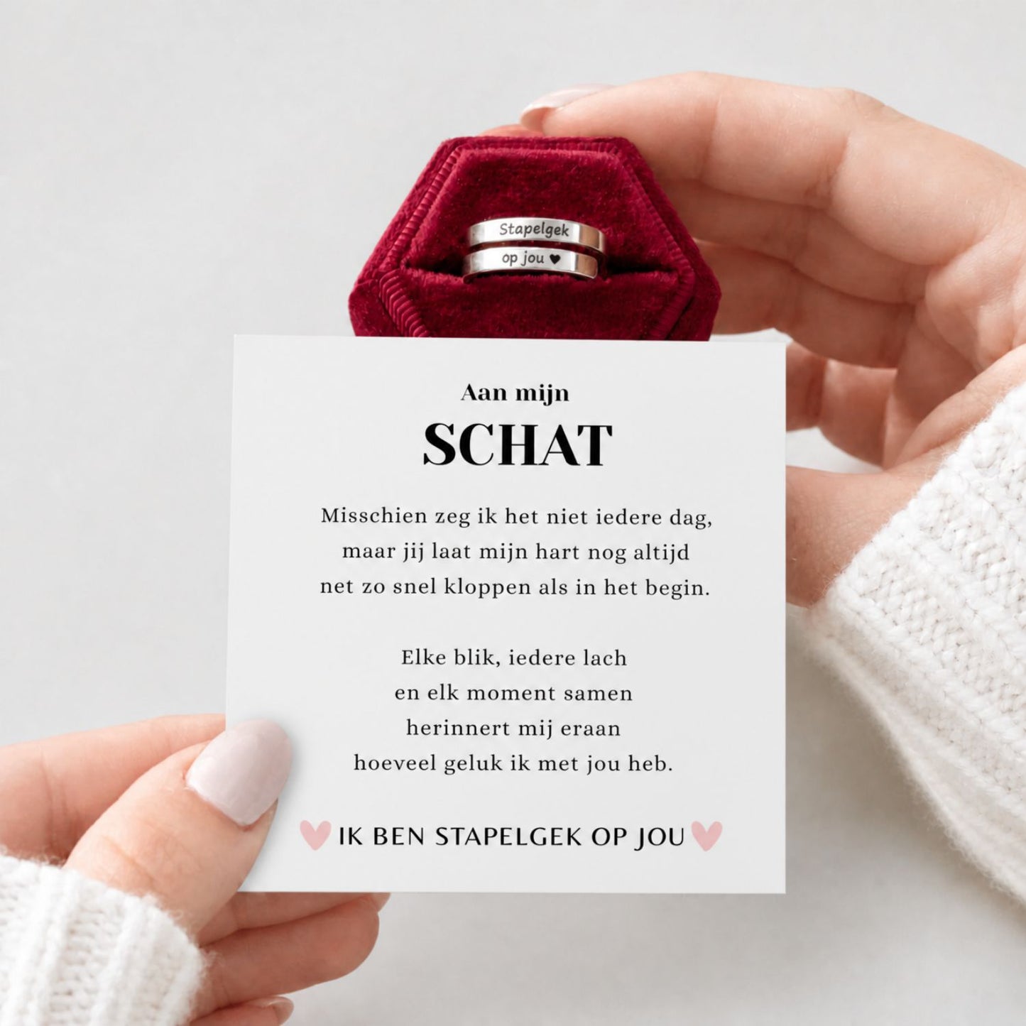 Stapelgek Op Jou Ring - berichtkaart