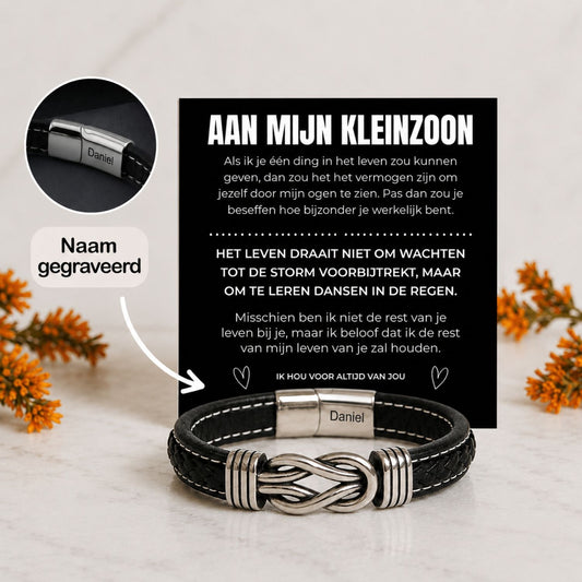 Aan mijn Kleinzoon- Infinity Armband - Dansen in het regen