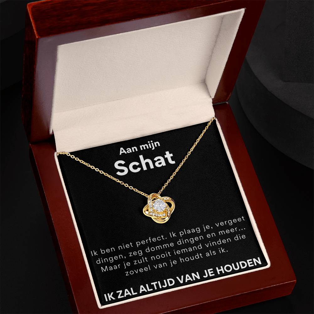 Aan Mijn Vrouw Ketting Liefdesknoop Halsketting 14K Witgoud aan-mijn-vrouw-ketting-liefdesknoop-halsketting-14k-witgoud