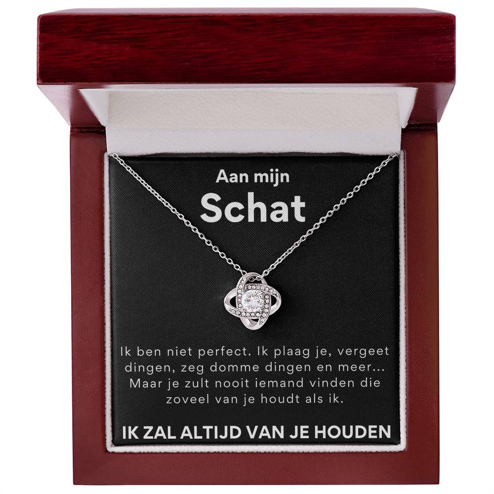 Aan Mijn Vrouw Ketting Liefdesknoop Halsketting 14K Witgoud aan-mijn-vrouw-ketting-liefdesknoop-halsketting-14k-witgoud