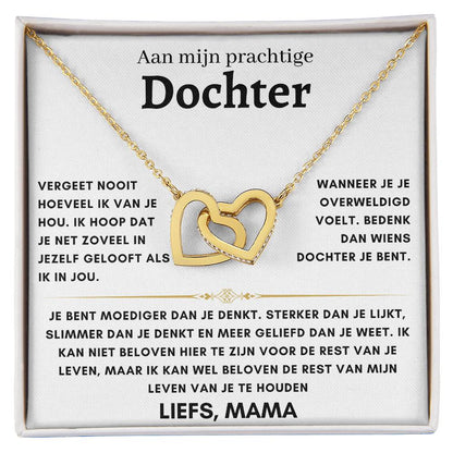 Dochter - Harten ketting - Liefs, Mam