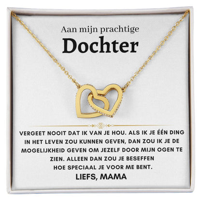 16 - Dochter - Harten ketting - Liefs, Mam