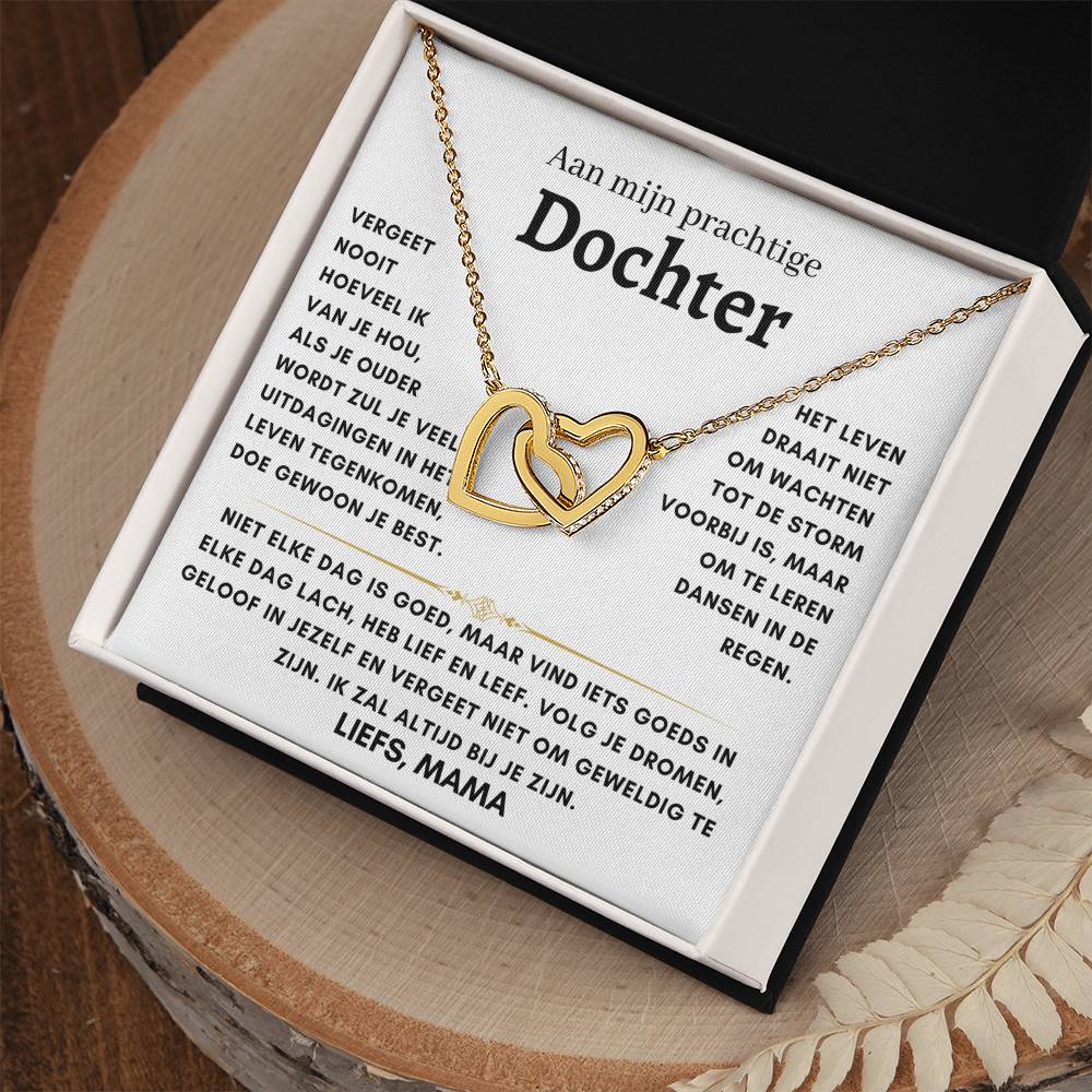 41 - Dochter - Harten ketting - Liefs, Mam