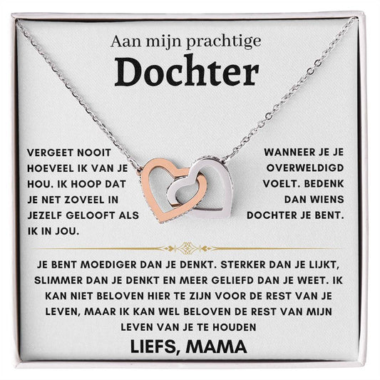 Dochter - Harten ketting - Liefs, Mam