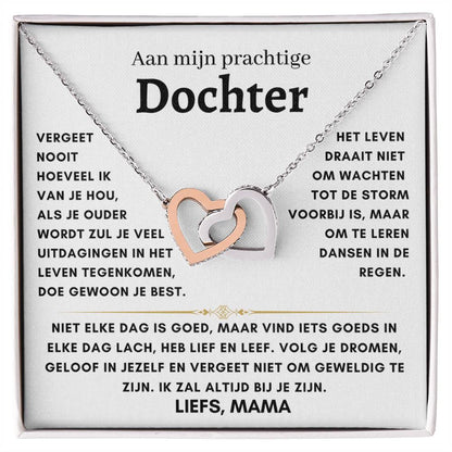 41 - Dochter - Harten ketting - Liefs, Mam