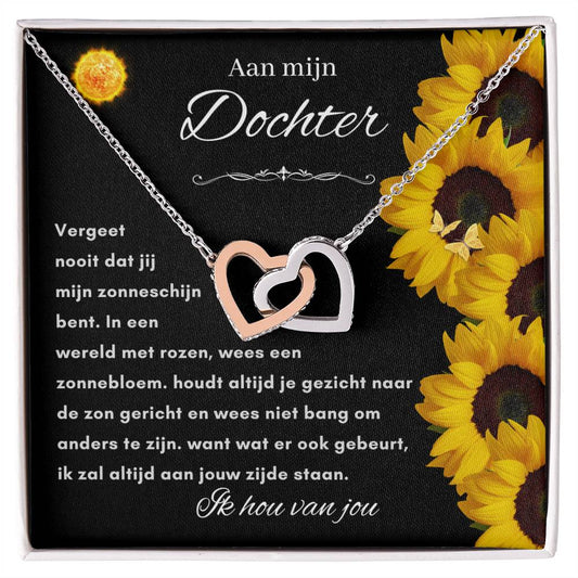 Dochter - Harten ketting - Zonnebloem 40