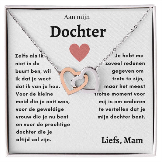 Dochter - Harten ketting - Liefs, Mam