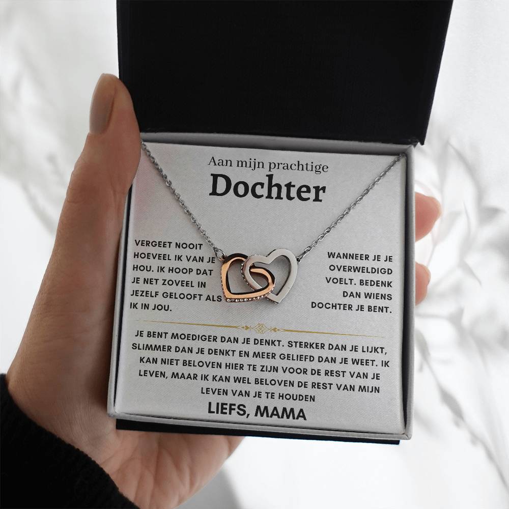 Dochter - Harten ketting - Liefs, Mam