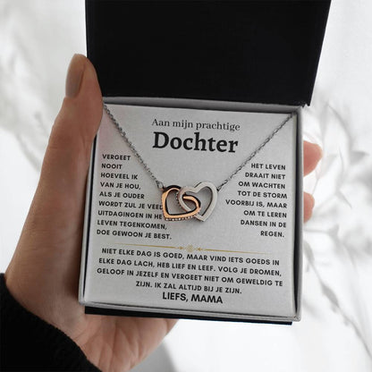 41 - Dochter - Harten ketting - Liefs, Mam