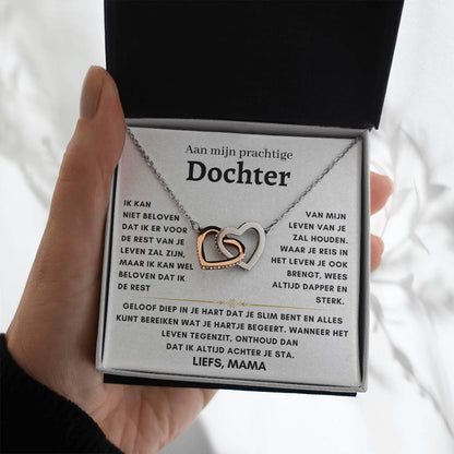 Aan mijn Dochter - Hartjes ketting  - Liefs, Mam