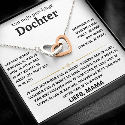 Dochter - Harten ketting - Liefs, Mam