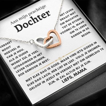 41 - Dochter - Harten ketting - Liefs, Mam