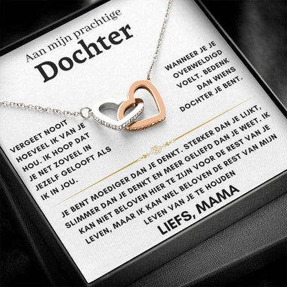 3 - Dochter - Harten ketting - Liefs, Mam