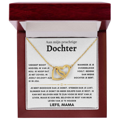 Dochter - Harten ketting - Liefs, Mam