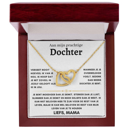 3 - Dochter - Harten ketting - Liefs, Mam