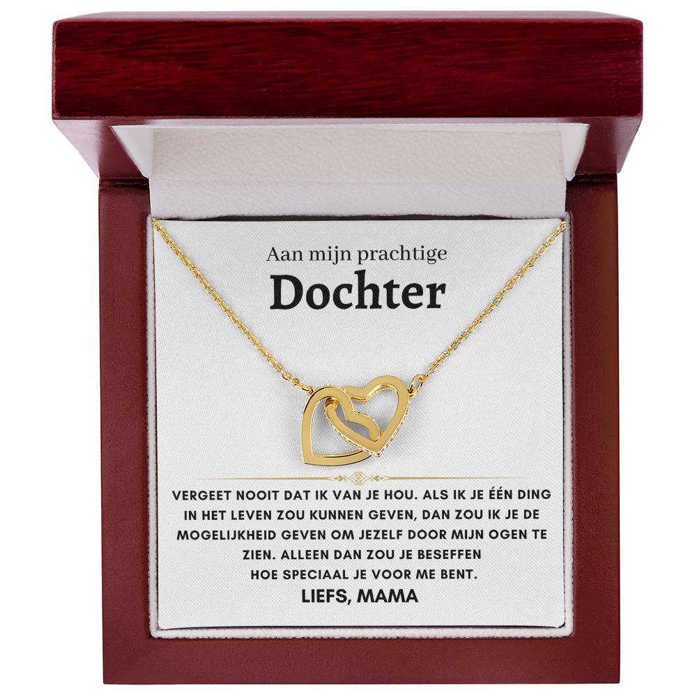 16 - Dochter - Harten ketting - Liefs, Mam