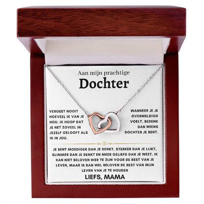 Dochter - Harten ketting - Liefs, Mam