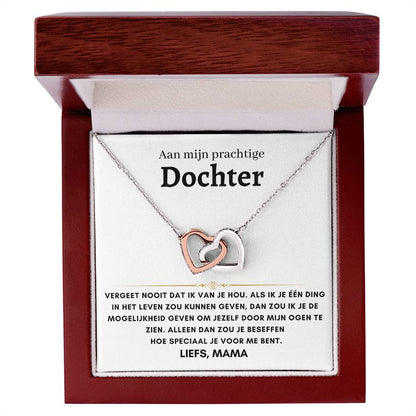 16 - Dochter - Harten ketting - Liefs, Mam