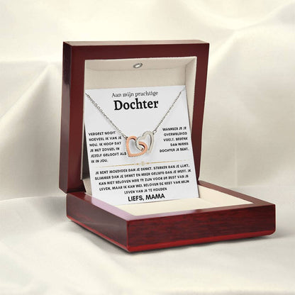 Dochter - Harten ketting - Liefs, Mam