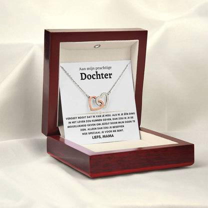 16 - Dochter - Harten ketting - Liefs, Mam