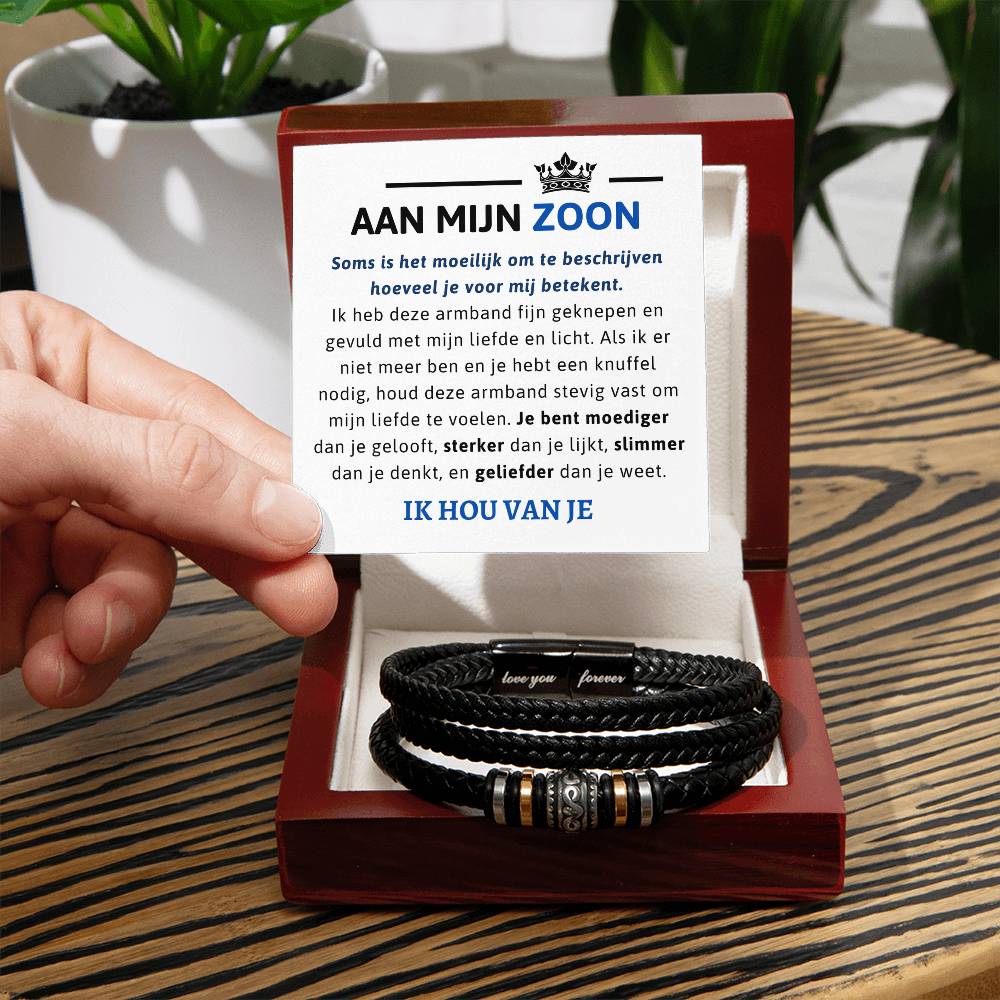 Aan mijn ZOON - Cadeau voor zoon - Herenarmband 21 cm