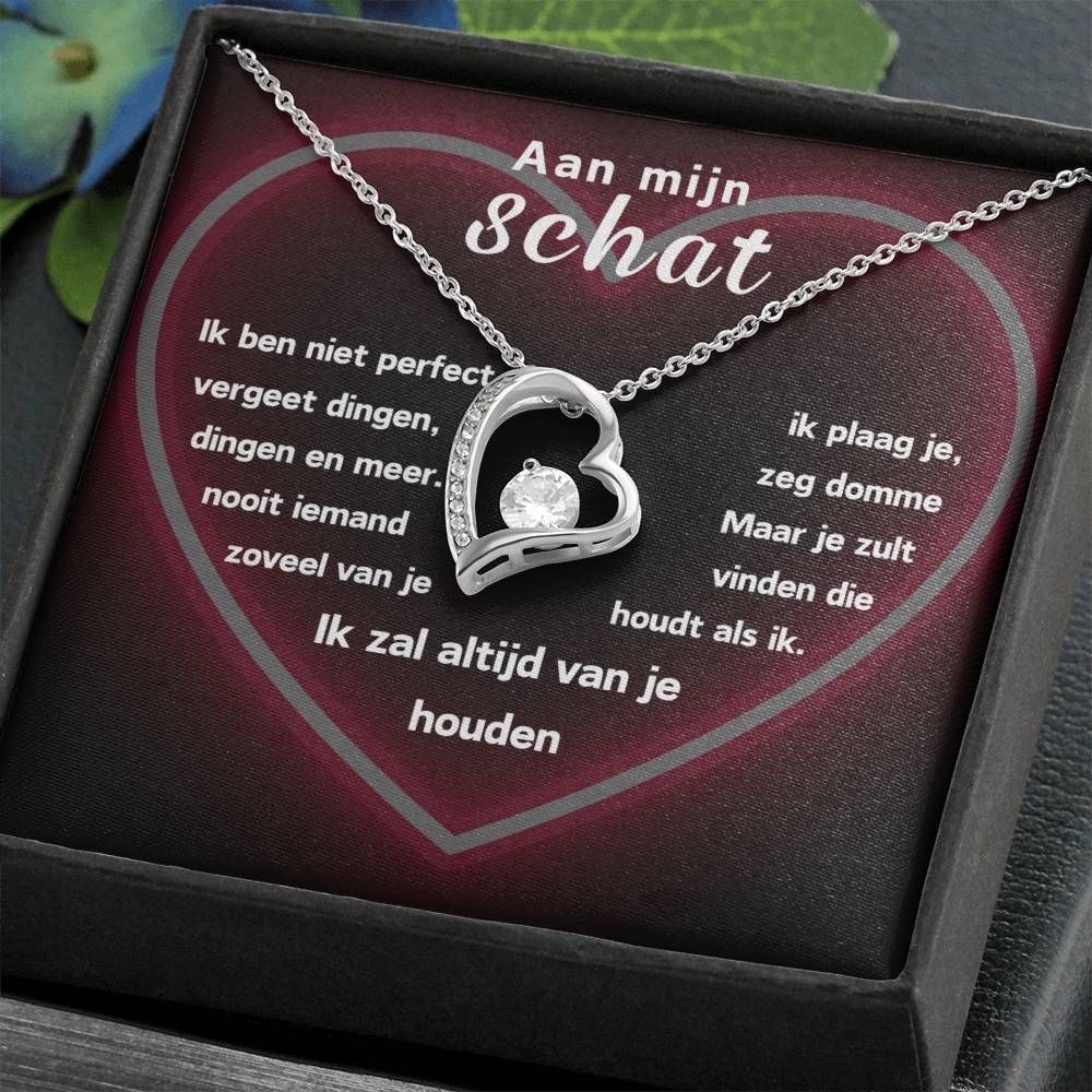 Aan mijn schat halsketting met kaart Hart ketting met geschenkdoos voor dames, vrouw, partner, vriendin of verloofde Perfect cadeau voor jubileum, verjaardag of Kerst (Lus | Standard Box Aan mijn schat halsketting met kaart Hart ketting met geschenkdoos voor dames, vrouw, partner, vriendin of verloofde Perfect cadeau voor jubileum, verjaardag of Kerst (Lus | Standard Box