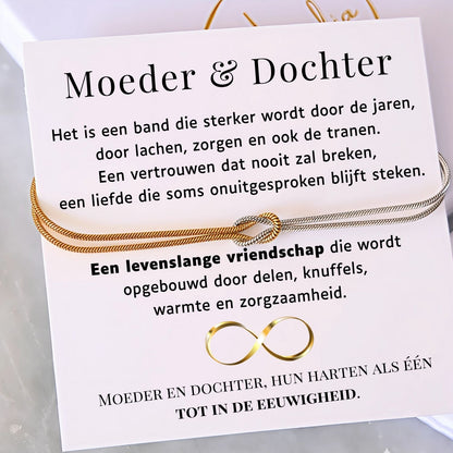 Set van 2- Liefdesknoop Armband - Moeder & Dochter