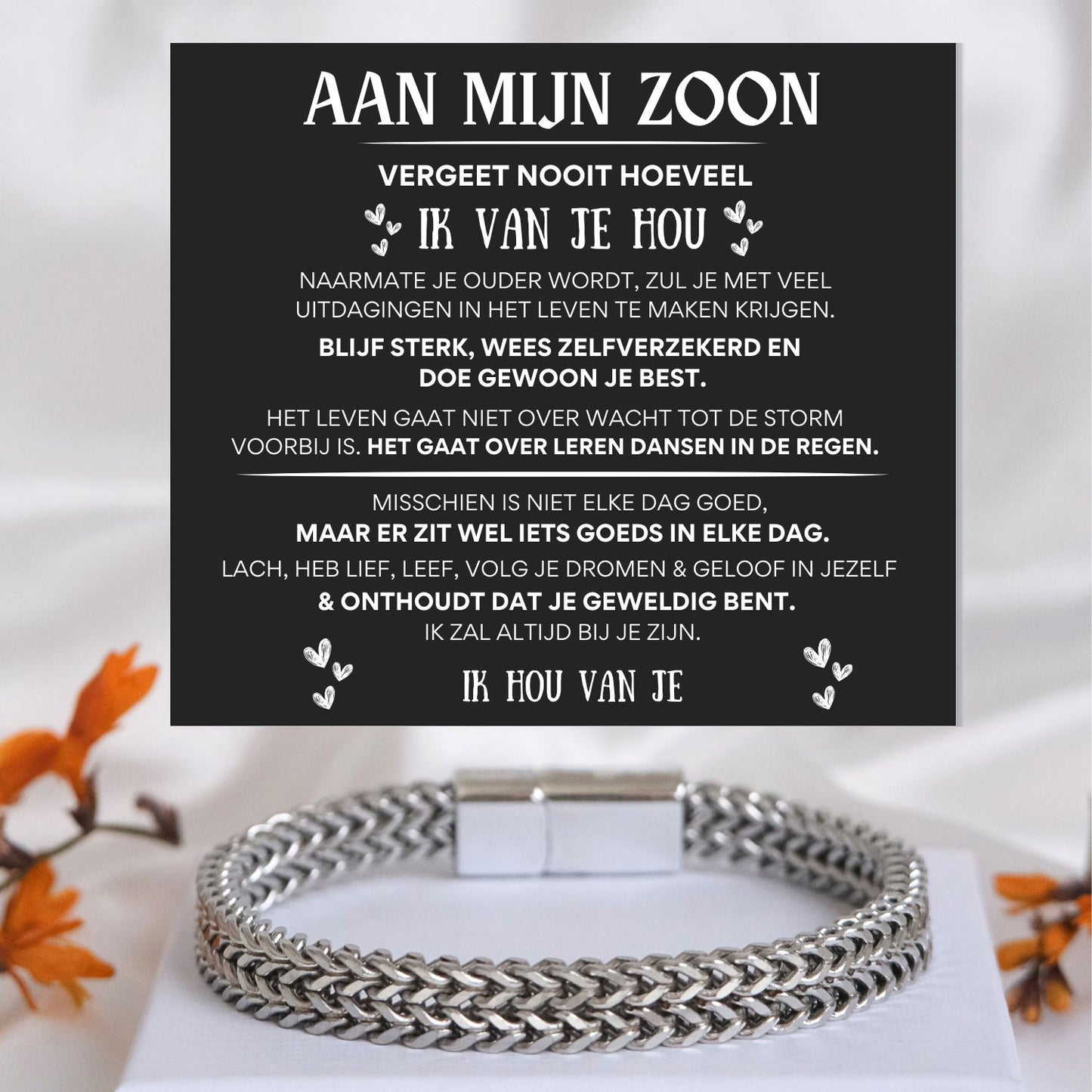 Aan mijn Zoon Armband  Roestvrij Staal Delux NEW