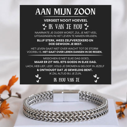Aan mijn Zoon Armband  Roestvrij Staal Delux NEW