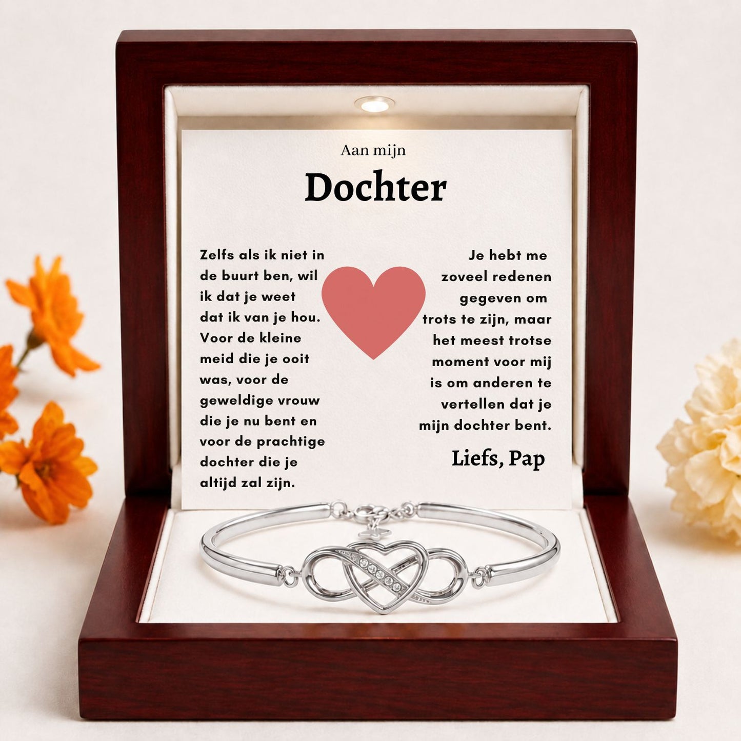 Aan mijn Dochter - Armband Infinity met Gravure
