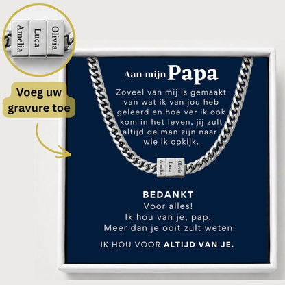 Liefdesverhaal Ketting met Gravure – Voor Papa