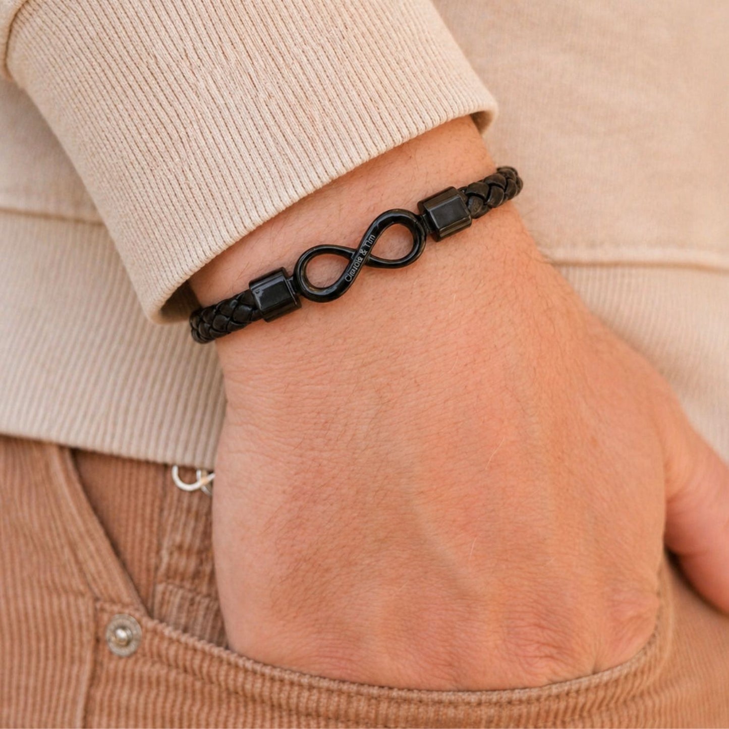 Aan mijn Man - Dual Name Infinity Armband
