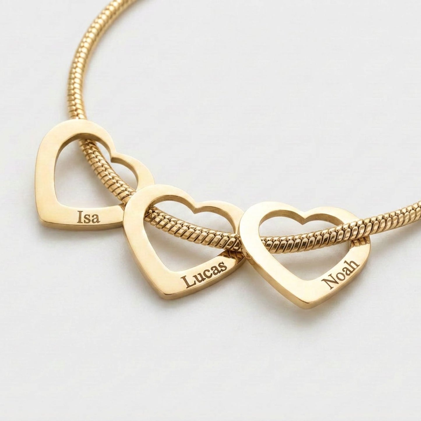 Bedelarmband met Hartjes met Gravure