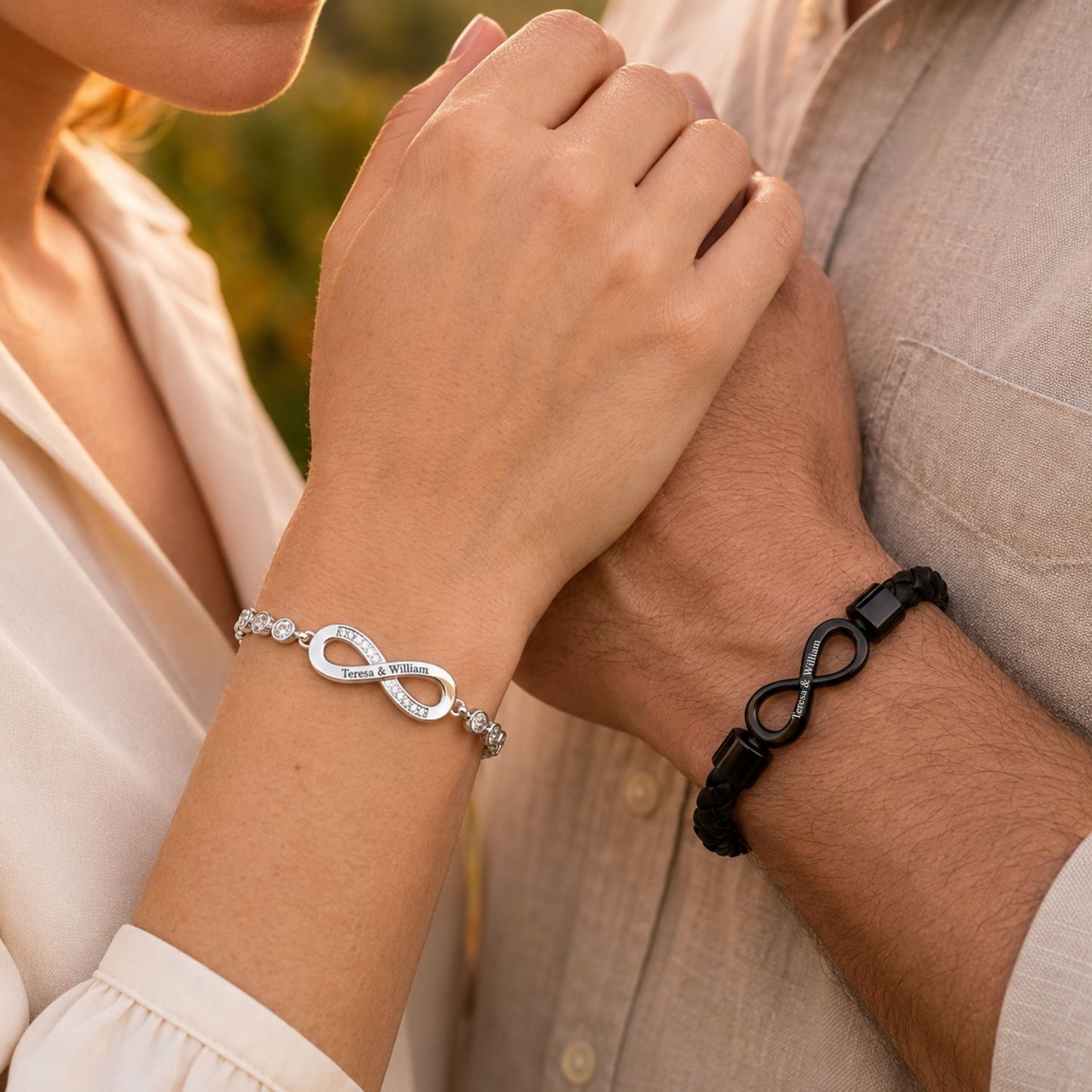 Dual Name Infinity Armband - Koppel Armband