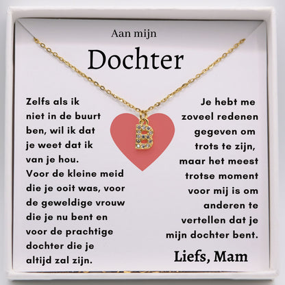 Aan mijn Dochter - Initiaal Halsketting Goud