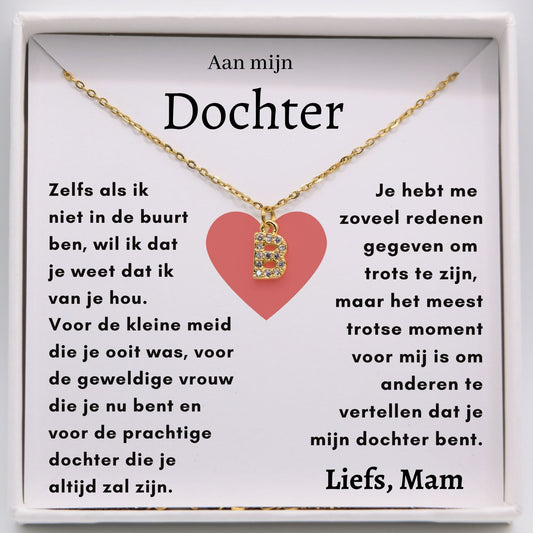 Aan mijn Dochter - Initiaal Halsketting Goud