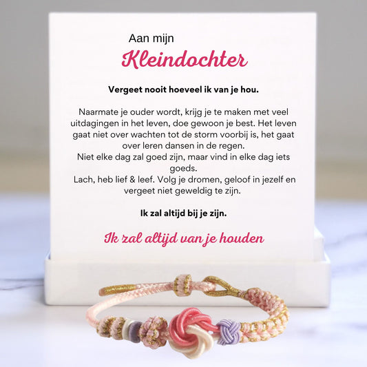 Liefdesknoop armband - Aan mijn kleindochter