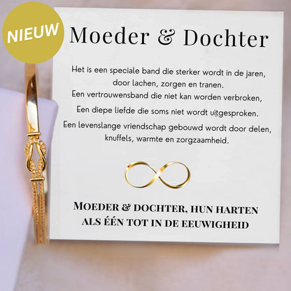 Moeder & dochter - Altijd In Mijn Hart - Liefdesknoop bangle armband