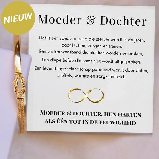 Moeder & dochter - Altijd In Mijn Hart - Liefdesknoop bangle armband