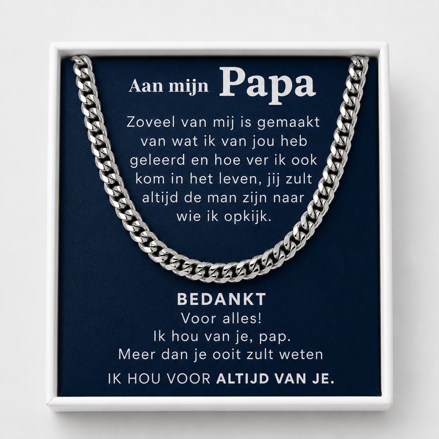 Papa Bedankt voor alles! - SCHAKEL KETTING