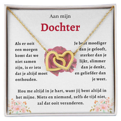 Aan mijn Dochter - In Elkaar Grijpende Hart Ketting - Je bent moediger dan je gelooft