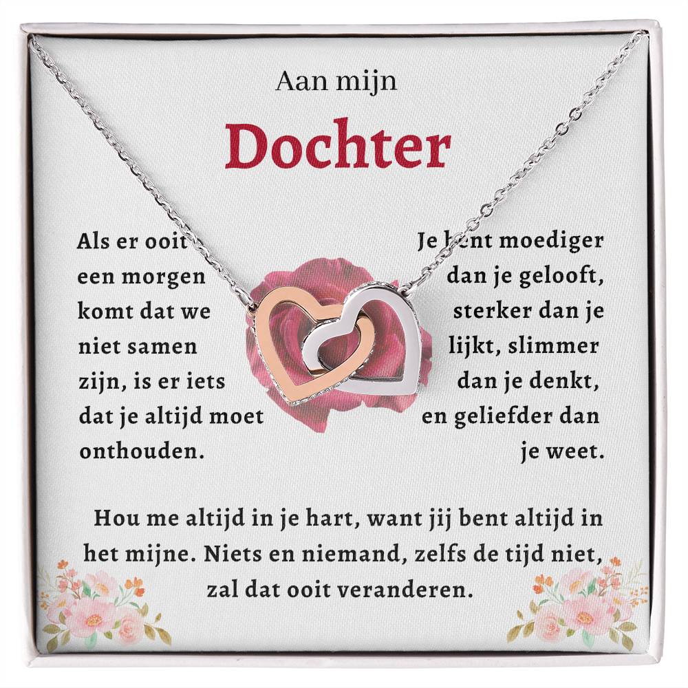 Aan mijn Dochter - In Elkaar Grijpende Hart Ketting - Je bent moediger dan je gelooft