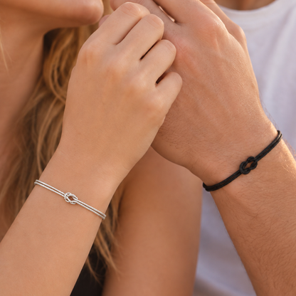 Set van 2 Liefdesknoop Armband - Aan mijn schat 1+1